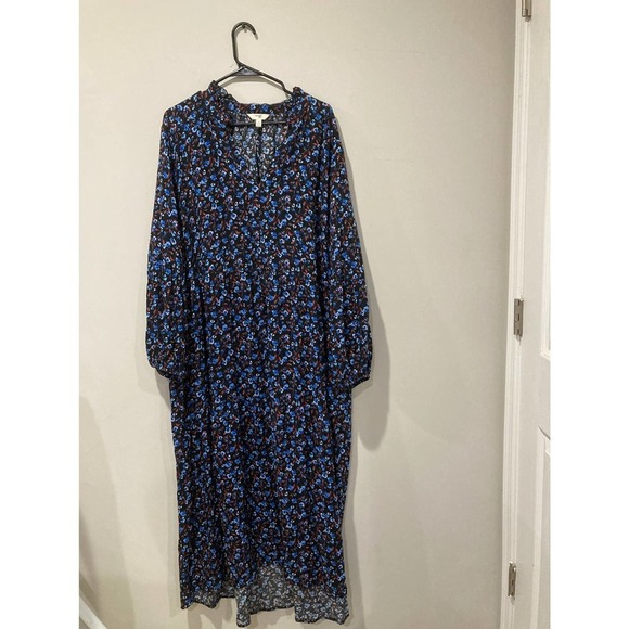 Terra & Sky Blue long sleeve signature soft plus size floral maxi dress size 3X - Picture 3 of 8